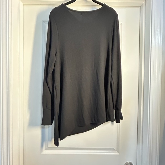 Michael Stars Black Asymmetrical Long Sleeve Top - Picture 4 of 5